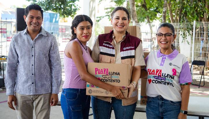 Estefanía Mercado lleva bienestar alimentario a 600 familias de Villas del Sol con el programa “Playa Llena, Corazón Contento”