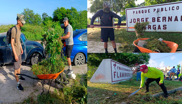 Intensifican trabajos de podado y limpieza en espacios públicos de Chetumal