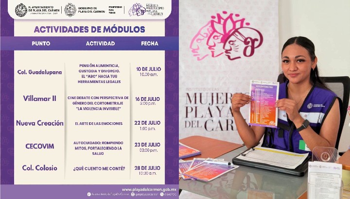 Gobierno de Estefanía Mercado fortalece el bienestar de las mujeres con actividades gratuitas en los Puntos Violeta