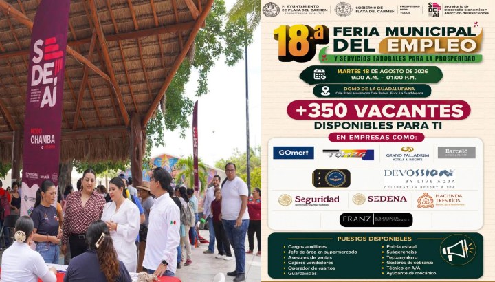 Más de 350 vacantes se ofertarán en la 18.ª Feria Municipal del Empleo en Playa del Carmen