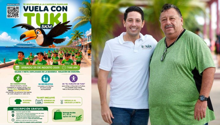Renán Sánchez Tajonar acompaña propuesta ciudadana para llevar a Cozumel la carrera familiar “Vuela con Tuki”
