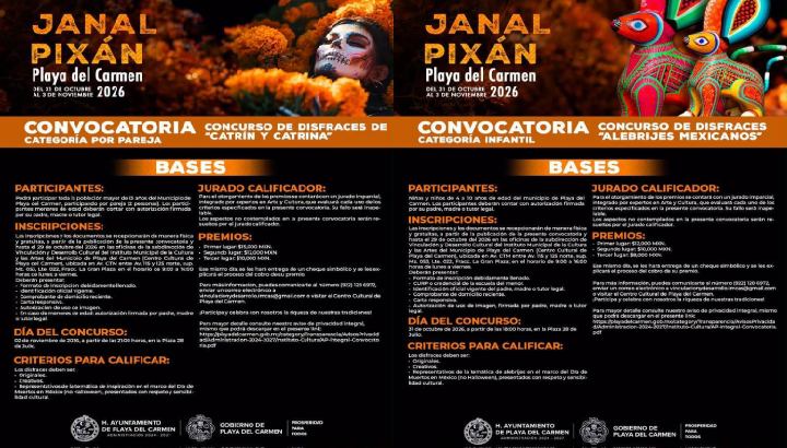 Gobierno de Playa del Carmen convoca a concursos de “Janal Pixán” con 90 mil pesos en premios